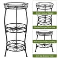 thumbnail image 5 of VECELO 3 Tier Plant Stand, Heavy Duty Metal Planter Holder, Indoor Outdoor Round Potted Stand, Black, 5 of 9