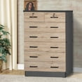 thumbnail image 7 of Cindy 7 Drawer Chest Wooden Dresser - Natural Oak & Dark Gray, 7 of 7