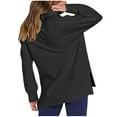 thumbnail image 5 of Women's Quarter Zip Tunic Sweatshirts Fashion Lapel Ribbed Knit Shirts Long Sleeve Pullover Casual Tops with Pockets (2XL, Black), 5 of 8