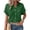 Green, variant on Outfmvch Linen Shirts Women Cotton Linen Button Down Shirt Women Lapel Gauze Tops Cotton Gauze Tops Womens 3/4 Sleeve Button Down Shirts Brown 3XL