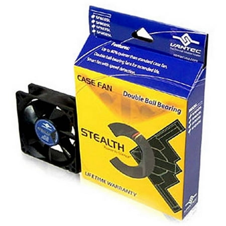 Vantec SF9225L 92mm x 92mm x 25mm Dual Ball-Bearing Silent Case Fan, Black