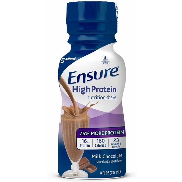 Ensure High Protein Milk Chocolate Shake, 8 oz Bottles 6 Pack