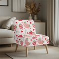 thumbnail image 3 of HELLHERO Stretch Elastic Bottom Armless Accent Chair Protector for Hotel, Stain Protection Armless Accent Chair Cover, Strawberry Pattern, 3 of 8
