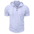 thumbnail image 3 of Aofany Mens Short Sleeve Hoodies Tops Solid Hooded T Shirt Gym Workout Pullover Athletic Shirts, 3 of 8
