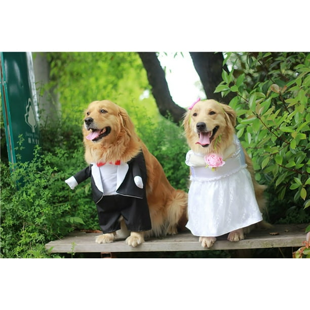 Pet Costume Clothes Bride and Groom Cosplay Dog Costume Pet