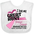 thumbnail image 3 of Inktastic I Love My Great Aunt-breast Cancer Awareness Boys or Girls Baby Bib, 3 of 4
