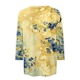thumbnail image 5 of ZOYXRO Womens 3/4 Sleeve Tops Dressy Casual Round Neck T Shirts Summer Marble Print Three Quarter Sleeve Tshirts Work Plus Size Graphic Tees Yellow XL, 5 of 5