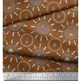 thumbnail image 1 of Soimoi Brown Cotton Voile Fabric Footwear & Cloth Fashion Print Fabric by the Yard 42 Inch Wide, 1 of 3
