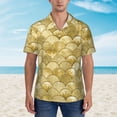 thumbnail image 2 of Yiaed Mermaid Fish Scale Print Hawaiian Shirt for Men Short Sleeve Button Down Shirts Beach Shirts for Men,Large, 2 of 7