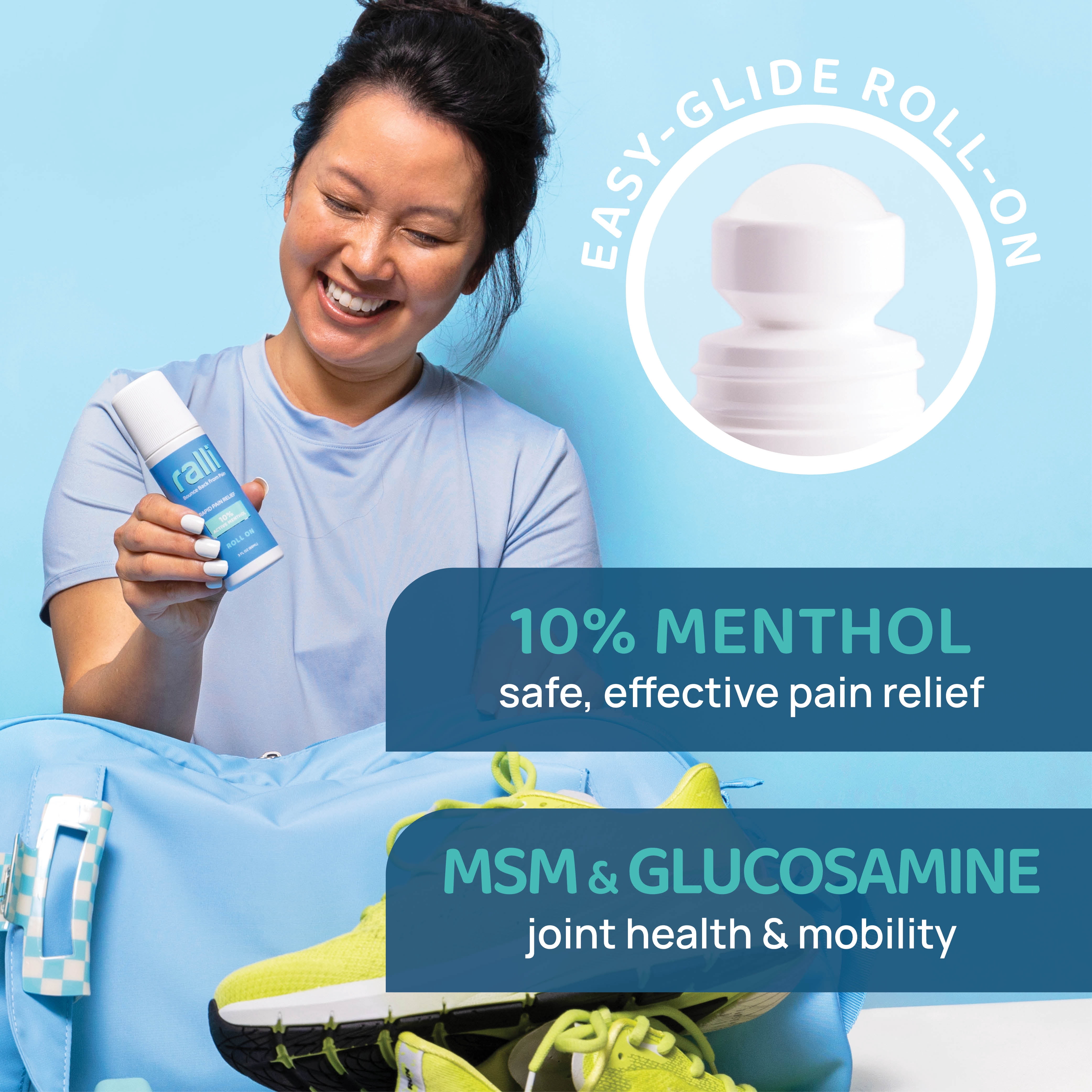(2 pack) Ralli Rapid Pain Relief Roll-On for Muscle Aches, Joints, and Arthritis, 3oz OTC Medicine