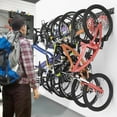 thumbnail image 2 of Bike Storage Rack, Wall Mount Bicycle Rack Vertical Bike Hanger for Garage, Home, 6 Bike Racks & 6 Helmet Hooks, Holds Up To 660lbs, 2 of 7