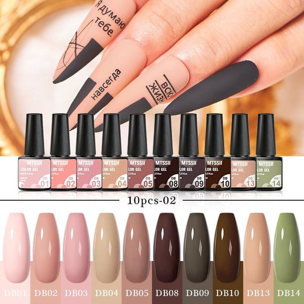 Mtssii-Juego de esmaltes en Gel para uñas, barniz semipermanente UV Led para Base y capa superior, 100 colores, 10 unidades por Set