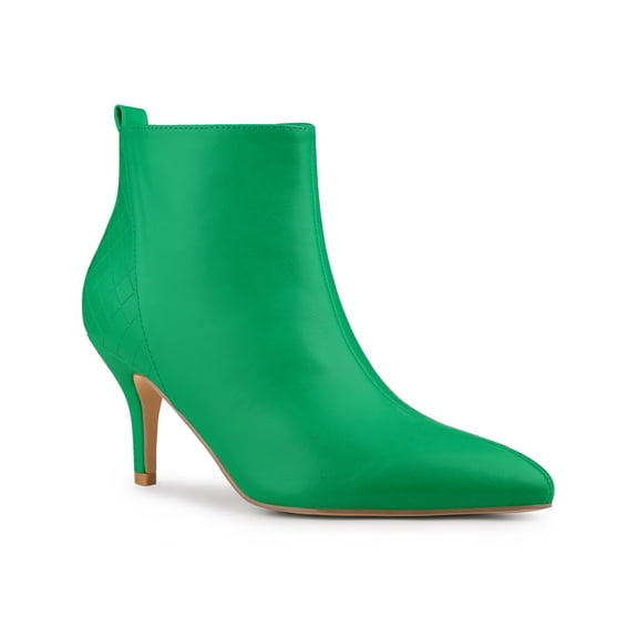 Perphy Women's Side Zip Pointy Toe Stiletto Heel Ankle Boots