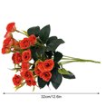 thumbnail image 2 of 25 Heads Artificial Rose Flower Table Desk Decorative Fake Rose Bouquet Wedding Party Floral Decor, Orange Red, 2 of 9