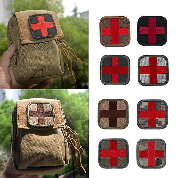 2 X 2 Inch Hook & Loop Embroidered Red Cross Medic Patch For Bag Backpack First Aid Kit Pouch