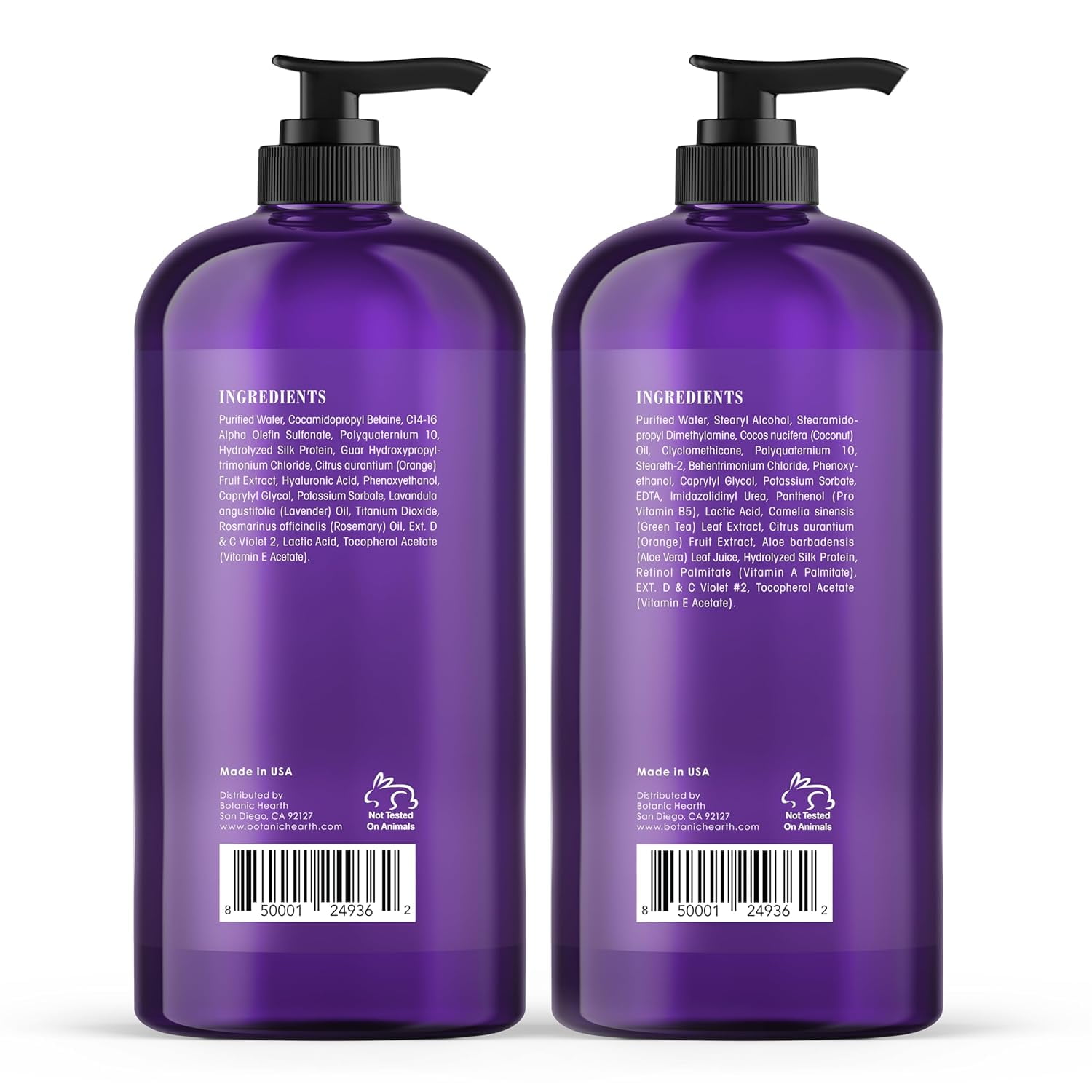 Botanic Hearth Purple Shampoo - for All Shades of Blonde, Silver and Gray Hair - With Lavender Oil, Vitamin E, & Rosemary Oil - Enhances Highlights - Sulfate Free, Paraben Free, 16 fl oz