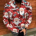 thumbnail image 4 of BLTIBY Christmas Shirt for Men Button Down Long Sleeve Lapel Shirts Cats Printed Casual Holiday Beach Shirts Top Multicolor 5 L, 4 of 8