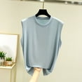 thumbnail image 2 of AherBiu Pajama Tank Tops for Women Stretch Comfy Fitted Crewneck Basic Layer Top Tees Camisole Tshirt, 2 of 6