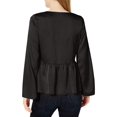 thumbnail image 2 of Kensie Womens Satin Knit Blouse, Black, Small, 2 of 2