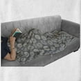 thumbnail image 6 of Floral Soft Flannel Fleece Throw Blanket, Abstract Illustration of Dahlia Flowers Composition Petal Prints, Cozy Plush for Indoor and Outdoor Use, 70" x 90", Grey Dimgrey and Coconut, by Ambesonne, 6 of 6