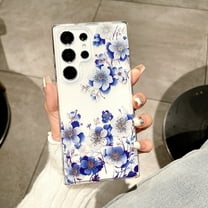 for Samsung Galaxy S25 Edge Flower Case, Luxury Floral Pattern Clear Shockproof [Hard PC Back Soft TPU Edge] Ultra Slim Anti-Scratch Phone Cover for Girls Women Samsung Galaxy S25 Edge, H