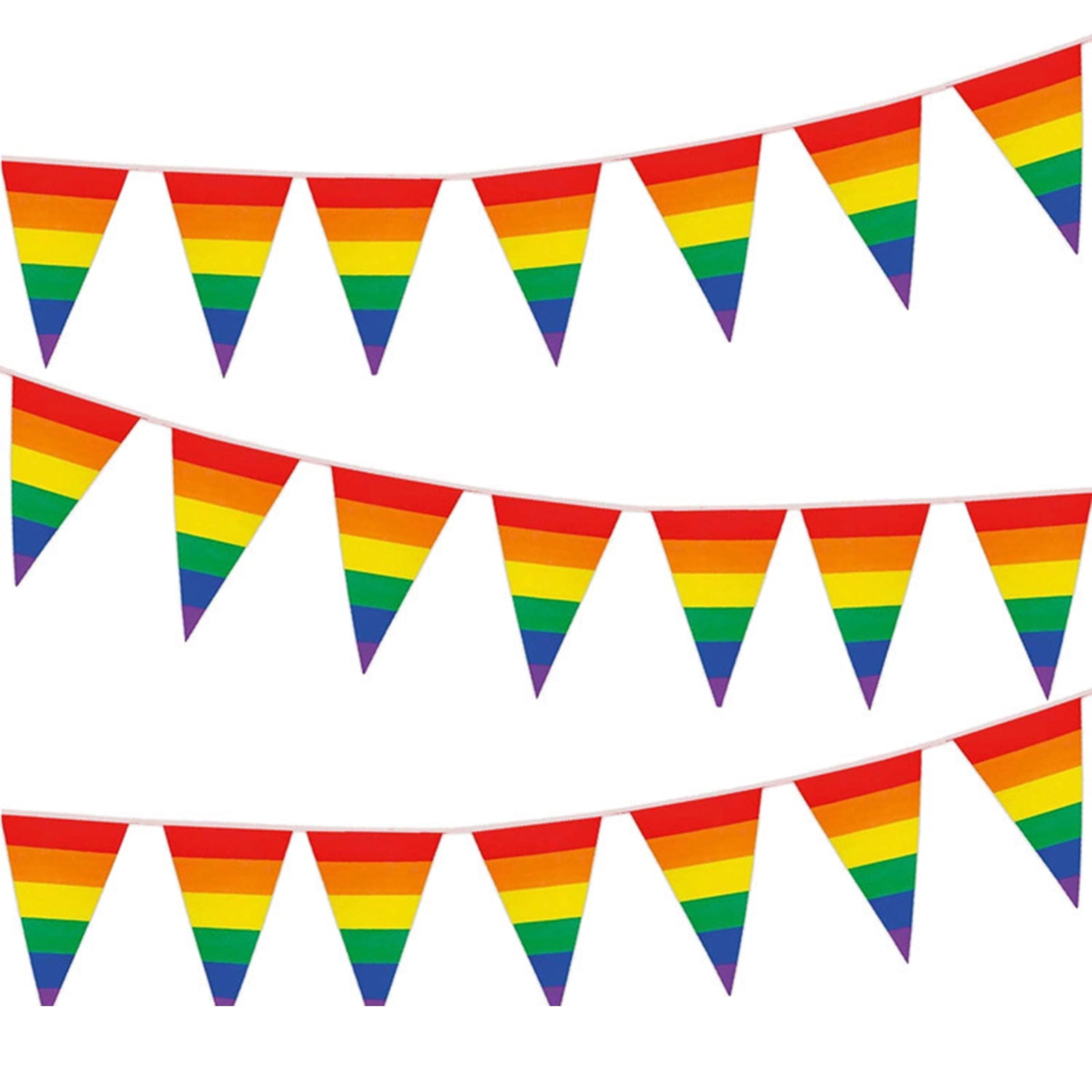 RAINBOW GAY PRIDE FLAG BUNTING 9M 30 FLAGS NEW FESTIVAL PARADE FANCY DRESS 