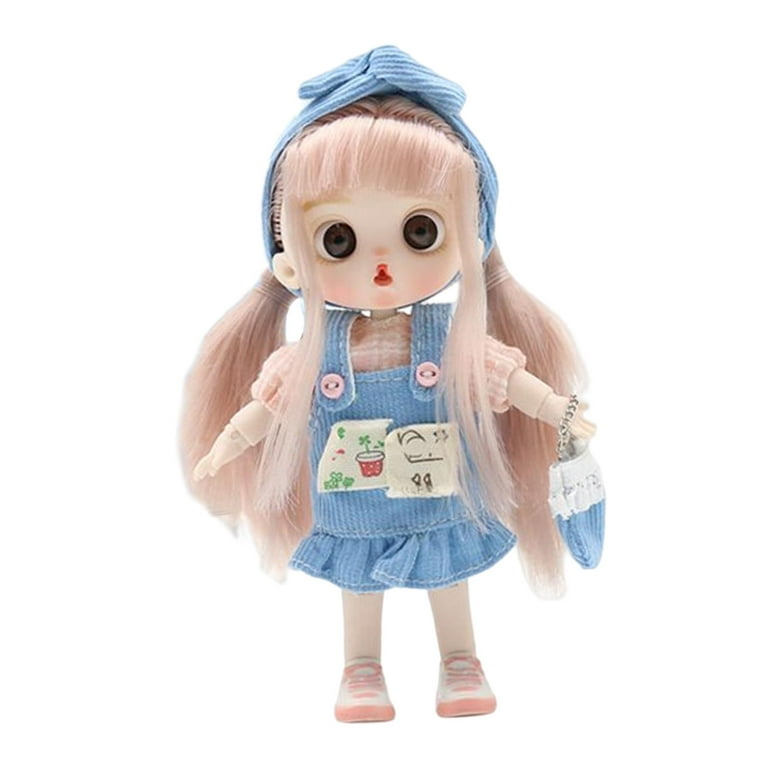 12 Joints Flexible Ball Jointed Doll with Full Set Clothes Shoes Doll Change Clothes DIY Doll Makeup BJD Doll for Role Play Cosplay Toy Blue, Women's