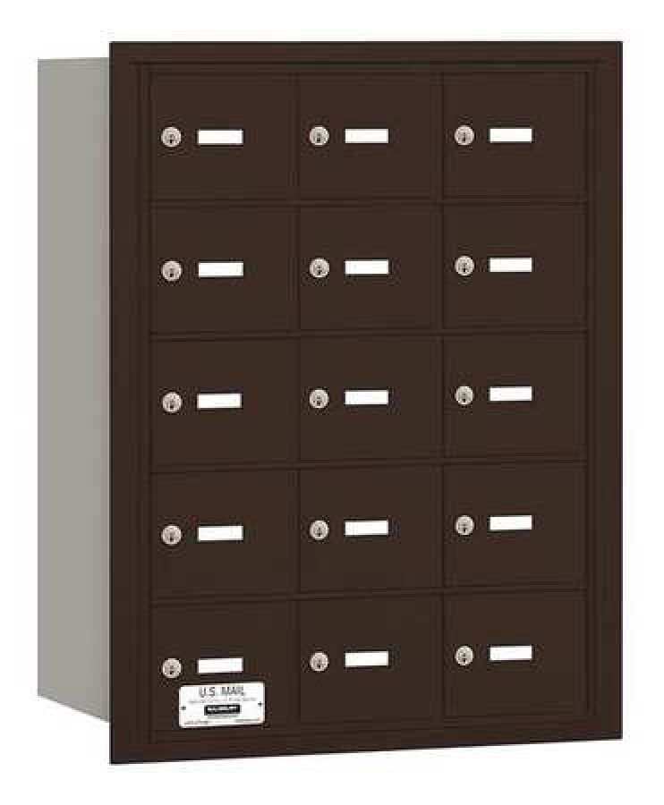 4B+ Horizontal Mailbox - 15 A Doors - Bronze - Rear Loading - USPS Access