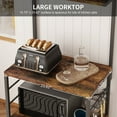 thumbnail image 4 of Behost Kitchen Baker's Rack Storage Shelf Microwave Cart Oven Stand Coffee Bar,Rustic Brown, 4 of 9