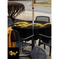thumbnail image 5 of Outdoor Tablecloths with Umbrella Hole & Zipper, Dragon Flames 60x60 Inch Square Tablecloths, Yellow Dragons Abstract Modern Art Waterproof Table Cloth, Patio/Pool/Picnic Table Covers, 5 of 8