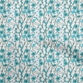 thumbnail image 1 of oneOone Cotton Poplin Turquoise Blue Fabric Kids Floral Fabric For Sewing Printed Craft Fabric By The Yard 42 Inch Wide, 1 of 4