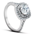 thumbnail image 3 of Pompeii 2 1/4 Ct Diamond Cushion Halo Engagement Ring 14k White Gold Lab grown (GH,VS), 3 of 6
