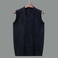 thumbnail image 4 of JIKNTTR Men's Sleeveless Sweater Vest V-Neck Casual Cable Knit Vest Fashion Tops Slim Fit Casual Pullover, 4 of 7