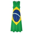 thumbnail image 3 of Flag of Brazil Long Dress women dress summer women's suit evening dresses luxury 2025 summer dresses womens 2025 Dress, 3 of 6