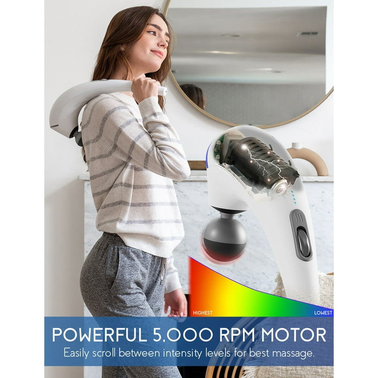 Zyllion Handheld Back and Neck Massager Cordless Rechargeable