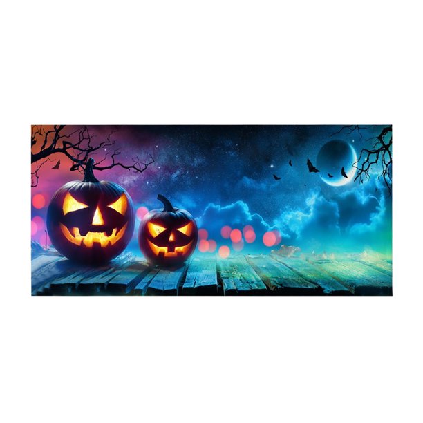 Decoración de Halloween para puerta de garaje. Cubierta de bruja para puerta de garaje de 1,5 x 74 cm. Pancarta grande de murciélago para puerta de garaje. Ideal para decorar la pared del porche