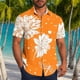 thumbnail image 1 of Blusa y camisa de manga corta con cuello vuelto para hombre, informal, a la moda, con estampado de bolsillo y botones, de poliéster., 1 of 6