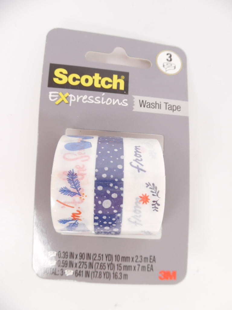 Scotch Holiday Designs Washi Tape Set 3pc Decorating Craft (Limited Collection)