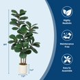 thumbnail image 7 of Accreate Artificial Fiddle Leaf Fig Tree Indoor Plant, Potted Fake Tree with Natural Wood Trunk & Bendable Leaves, Realistic Faux Ficus Lyrata for Home Office Decor in Modern White Planter, 7 of 7