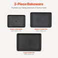 thumbnail image 3 of Baking Pan Set 3-Piece Nonstick Carbon Steel Bakeware Set with Silicone Handle, 3 of 7