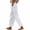 White, variant on Cotton Wide Leg Pants For Women Summer Drawstring Elastic Waist Striped Hem Lounge Trousers Beach Travel Slacks White