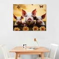 thumbnail image 2 of PIKWEEK Canvas Wall Art Pig Home Canvas Farming Famers Canvas Artwork Wall Art for Living Room Bedroom Bathroom Room Office Decor Framed 20x16in, 2 of 4