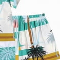thumbnail image 7 of CAICJ98 Boys Hawaiian Outfit Shorts Sets Printed Button Down Shirt and Shorts 2Pcs Summer Beach Clothes for Toddler Kids (Mint Green,7-9 Years), 7 of 7