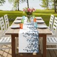 thumbnail image 4 of Blue Eucalyptus Leaves 48 Inch Table Runner, Watercolor Summer Botanical Farmhouse Dresser Scarf Cotton & Linen Tablerunner for Dining/Kitchen Island/Holiday Party Décor 13" x 48", 4 of 9