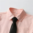thumbnail image 4 of JUMESG Boys Button Down Shirt Short Sleeve Little & Big Boys Solid Color Short Sleeve Button Down Shirt With Pockets (Pink,5-6 Years), 4 of 7