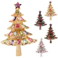 thumbnail image 2 of Christmas Brooch Fashion Rhinestone Xmas Tree Retro Brooch Pin Holiday Brooch, 2 of 6
