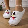 thumbnail image 7 of Fuzzy Slippers For Women Winter Cartoon Embroidered Christmas Snowman Couple Men Cozy Slippers Warm Cozy Winter House Slippers Bedroom Indoor House Shoes, 7 of 7