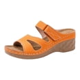 thumbnail image 6 of Modisza Orthopedic Slides Sandals for Women Open Toe Wedge Heeled Shoes Platform Arch Support Slip on Summer Slippers size 8 Orange, 6 of 7