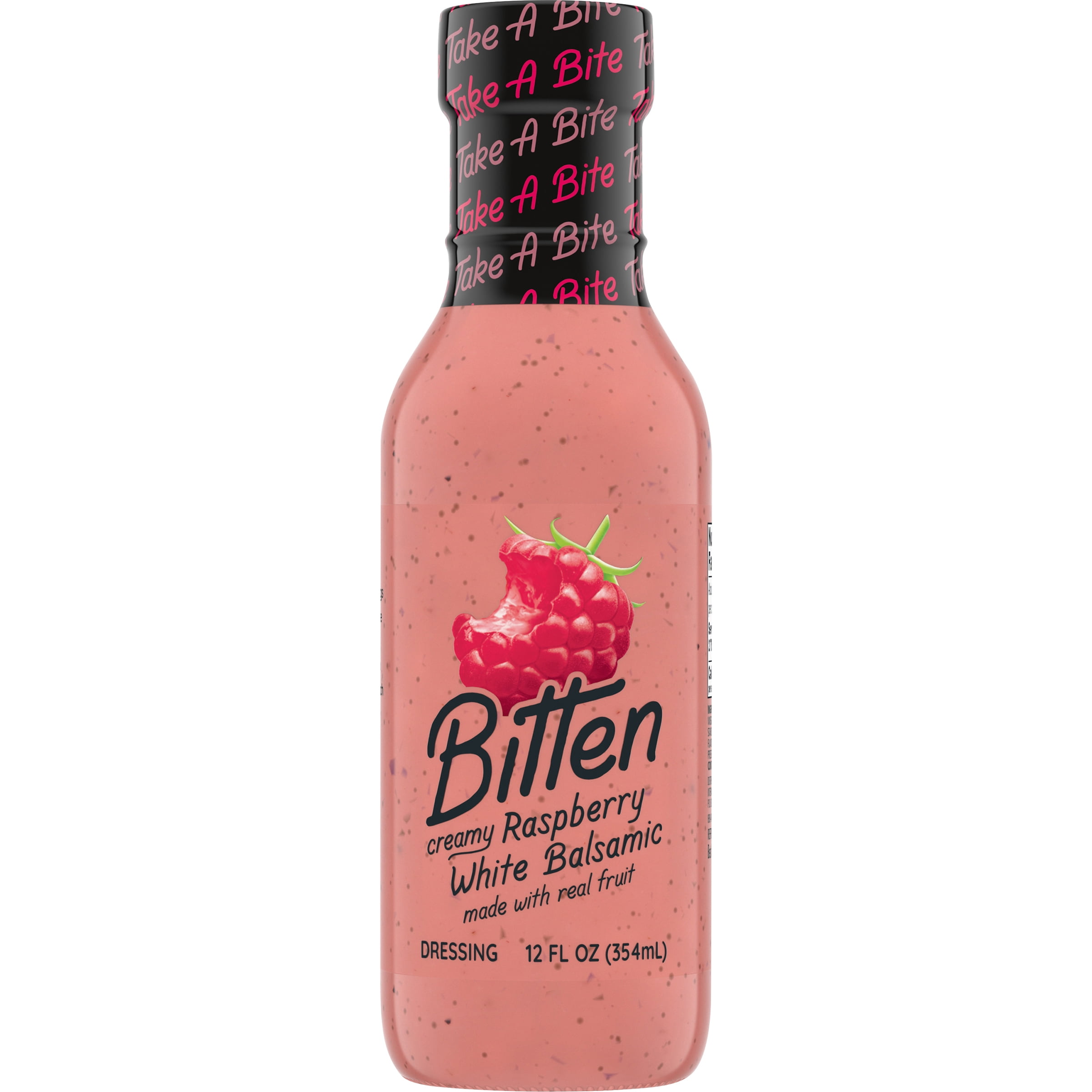 Bitten Creamy Raspberry White Balsamic Salad Dressing, (12 oz. Bottle