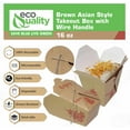 thumbnail image 2 of EcoQuality 16oz Brown Asian Style Take Out Food Boxes with Wire Handle – Classic Asian-Style Paper Containers for Chinese Takeout, Leftovers, Meal Prep, and Party Favors (300), 2 of 7